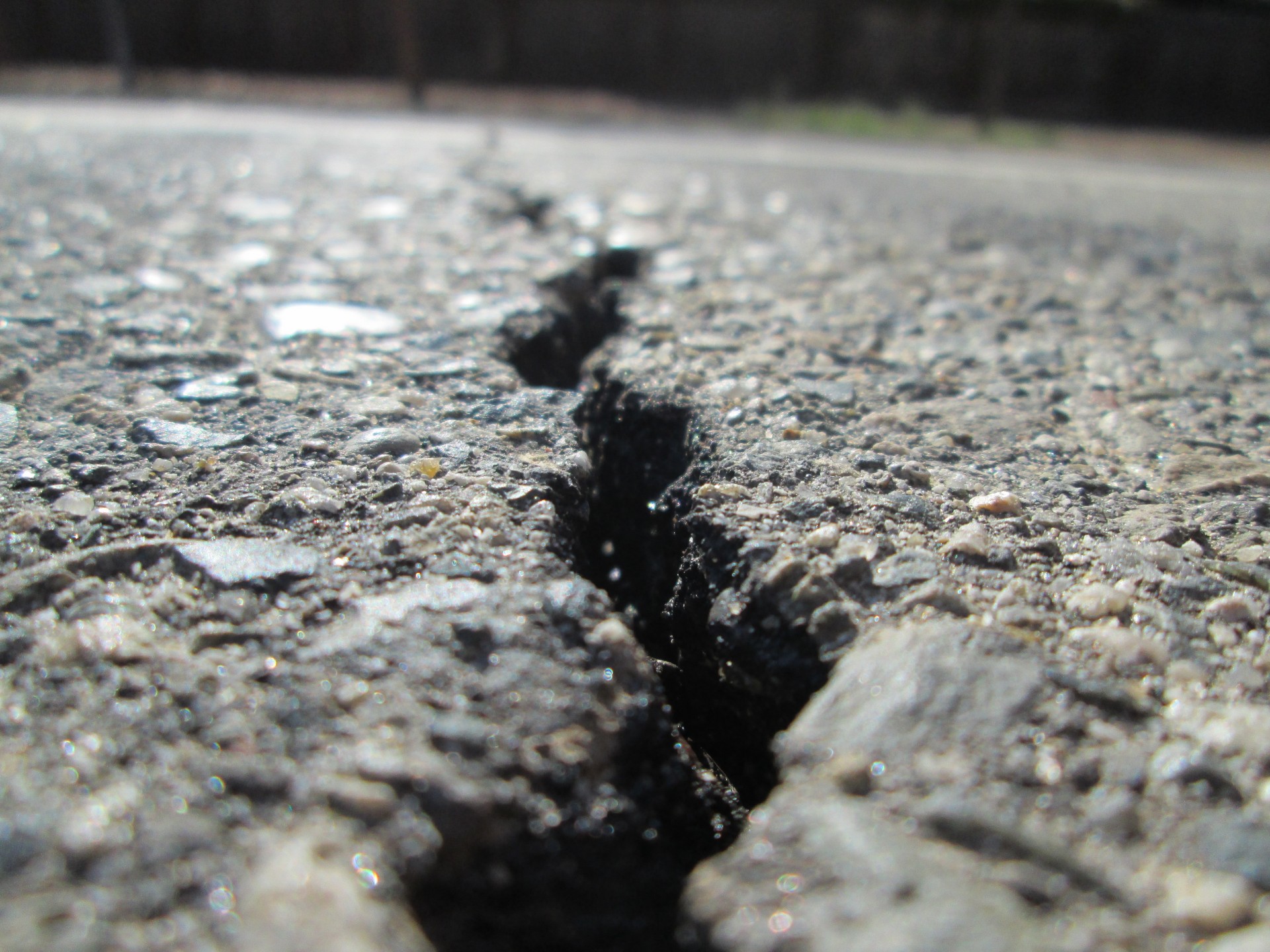 Asphalt pavement crack